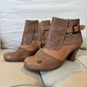Gold button booties